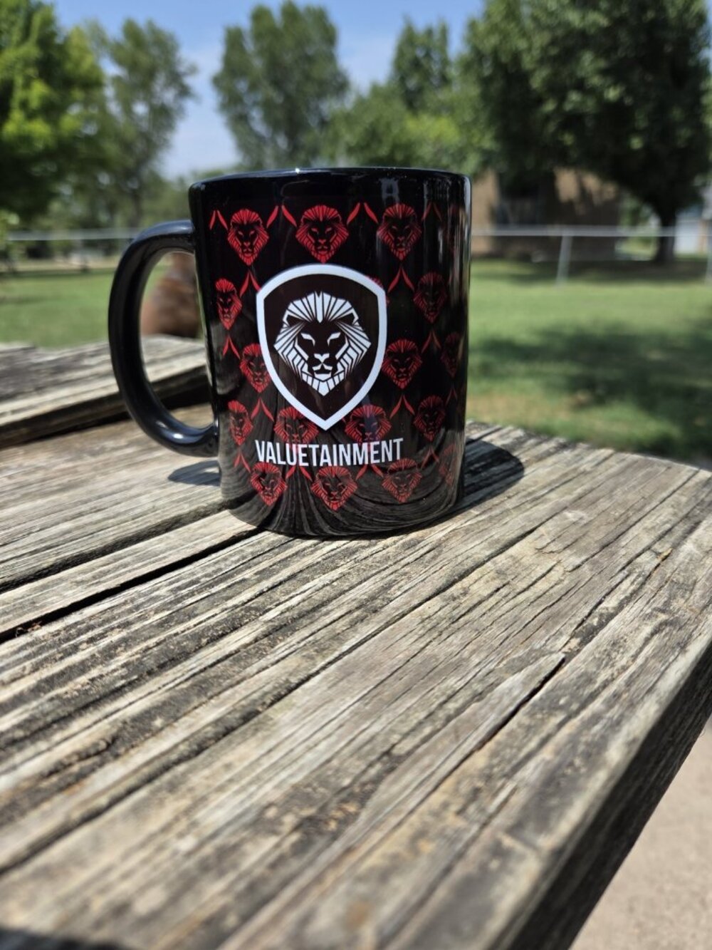 Valuetainment Podcast Ceramic Promotional Coffee Mug Lion Black & Red